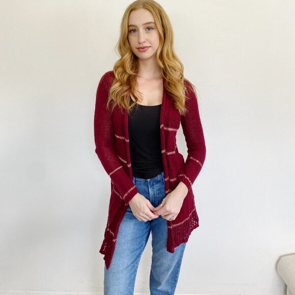 Lucky Brand Lightweight Wool Blend Knit Cardigan Sweater Small - Picture 3 of 3